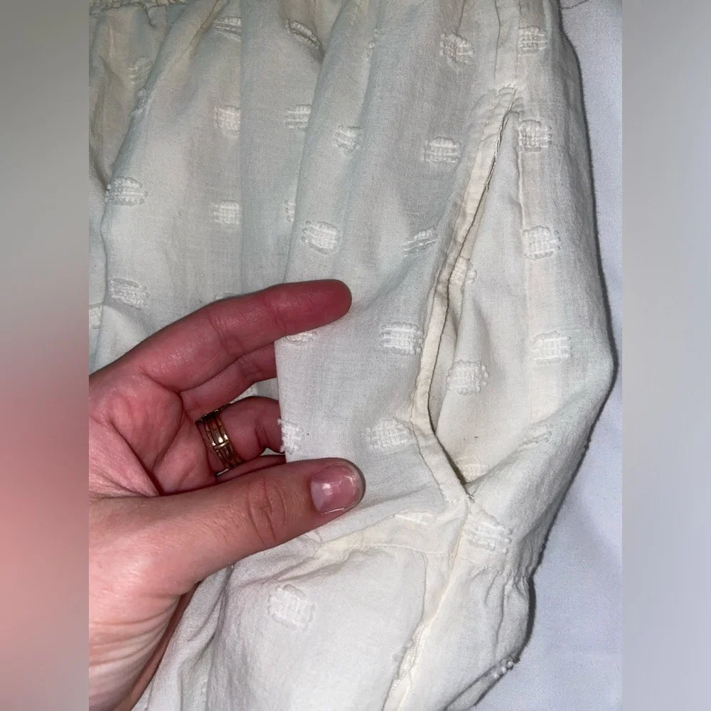 American Eagle Women’s XL Lace Trim Cream Puff Sleeve Dress - Picture 6 of 8